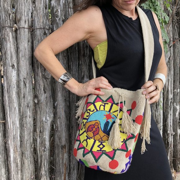 Zodiac Colombian Wayuu Bucket Bag Virgo Capricorn - Picture 2 of 8